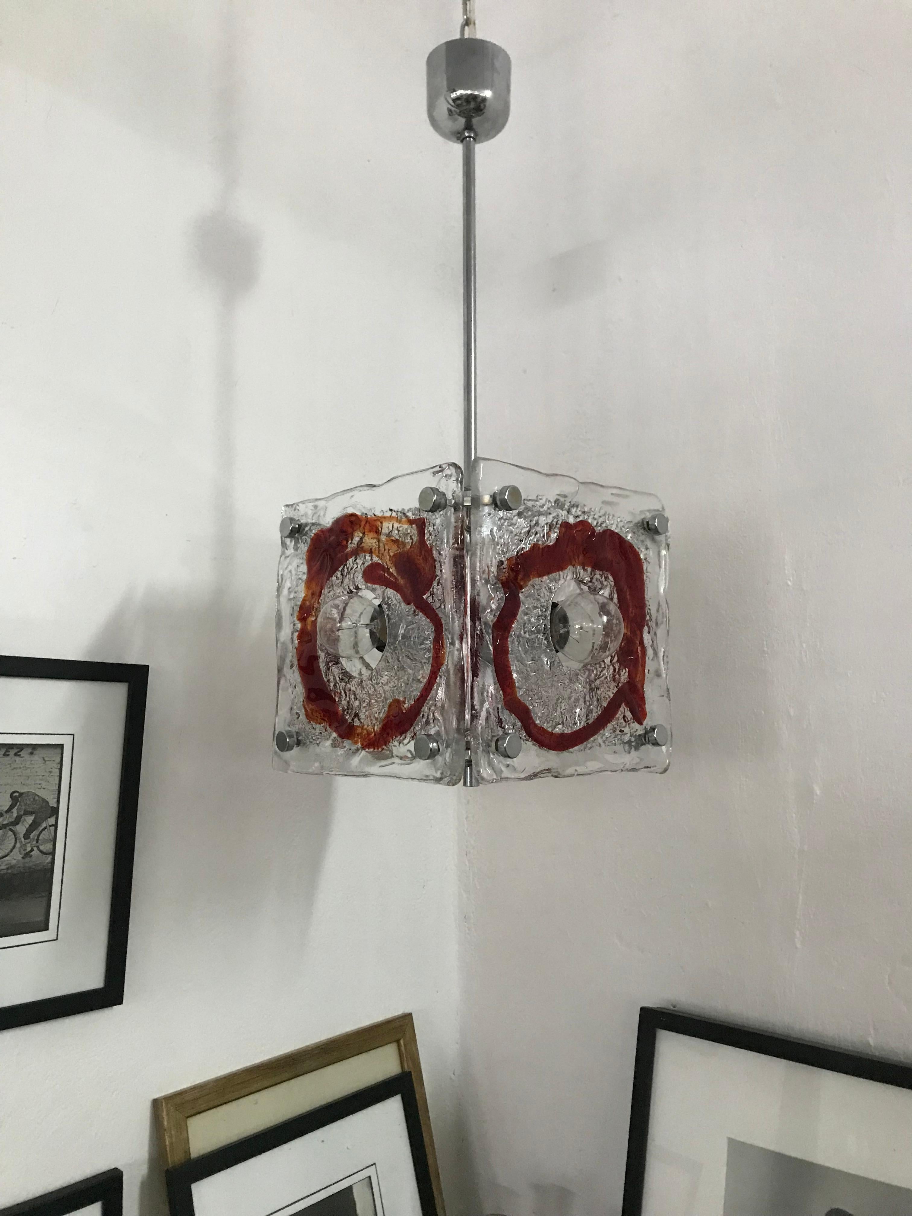 Lampadario Mazzega Murano in vetro di metà secolo, circa 1960 in vendita 2