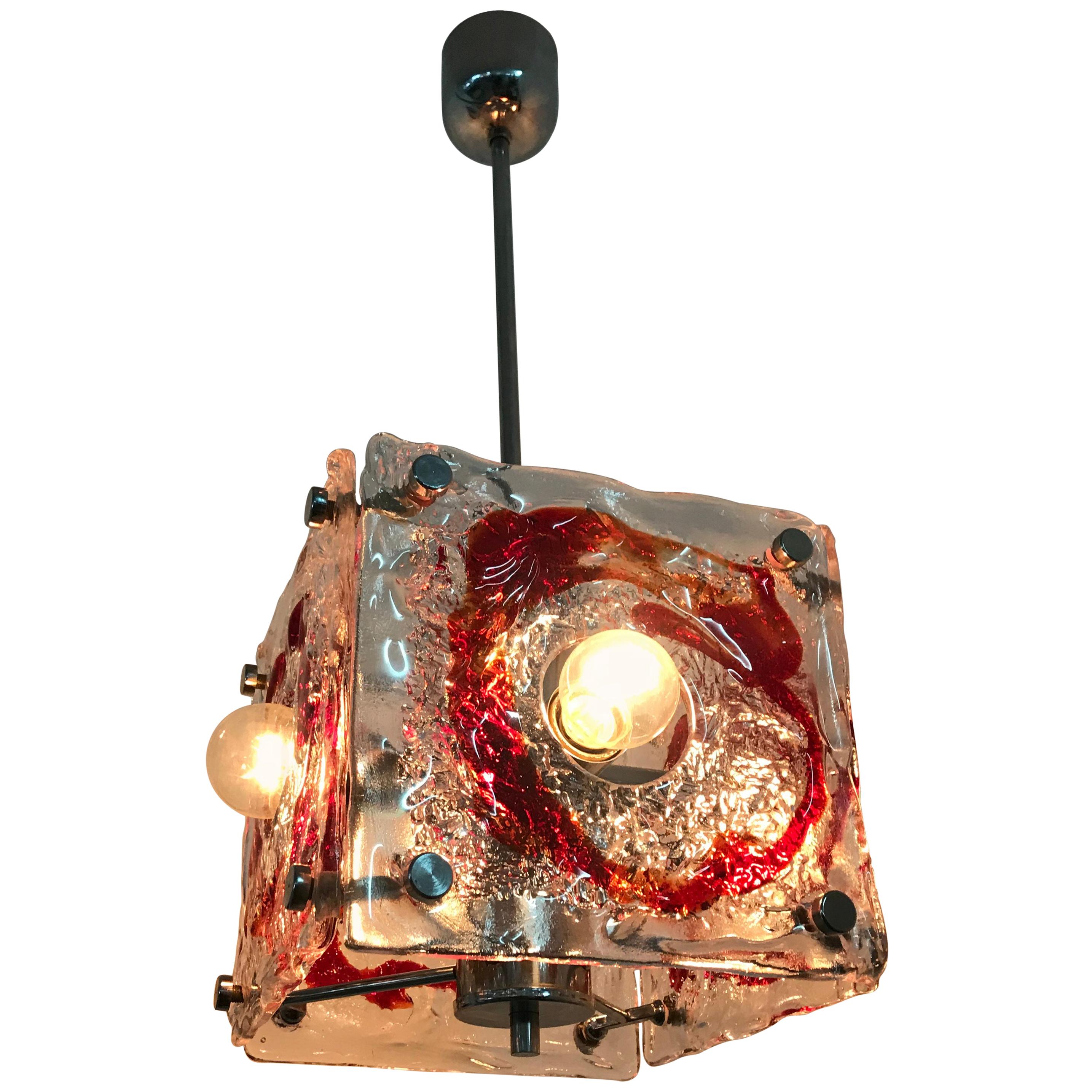 Lampadario Mazzega Murano in vetro di metà secolo, circa 1960 in vendita