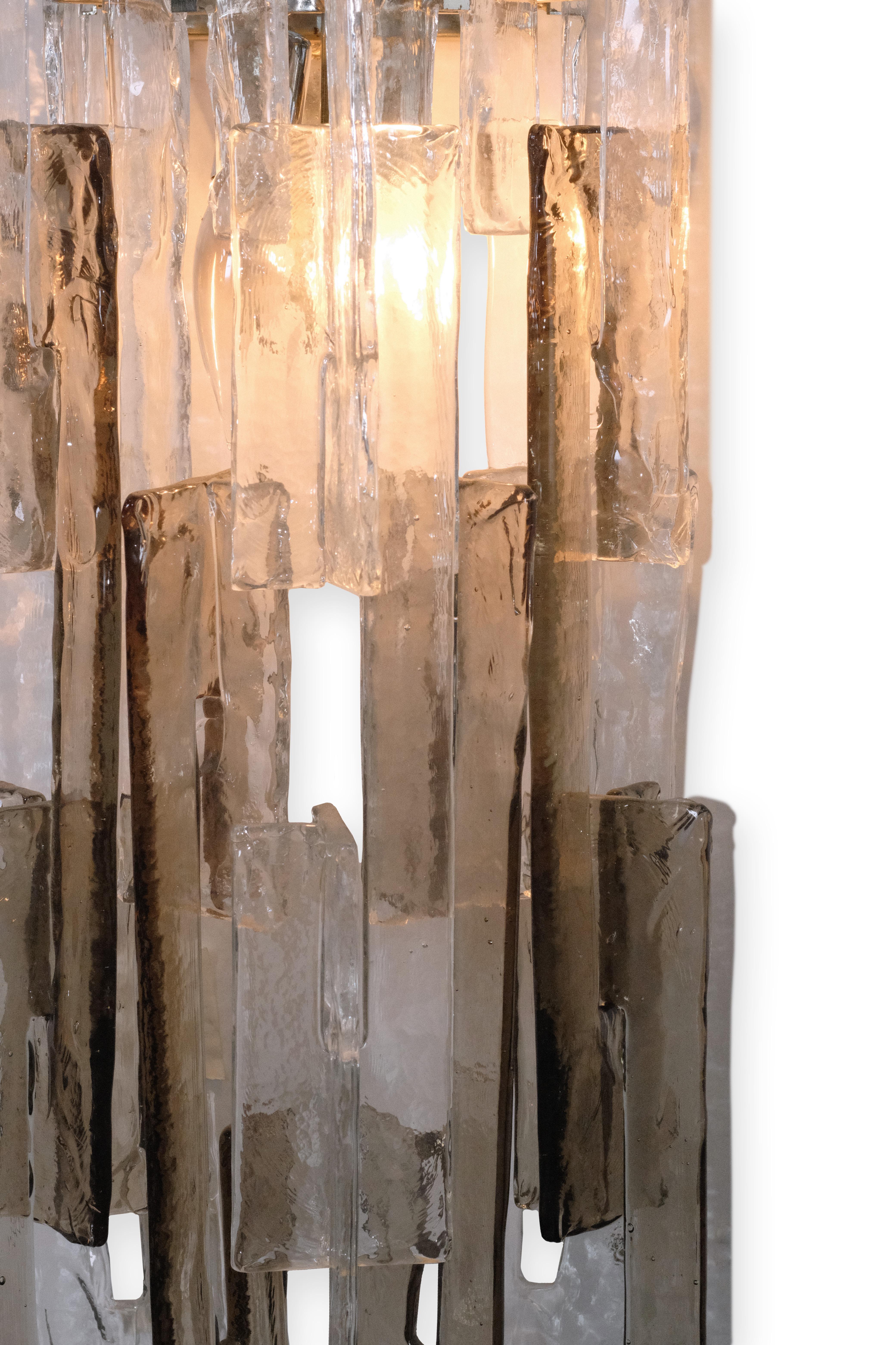 Apliques italianos modernos de mediados de siglo Mazzega - Elementos de cristal de Murano entrelazados Moderno de mediados de siglo en venta