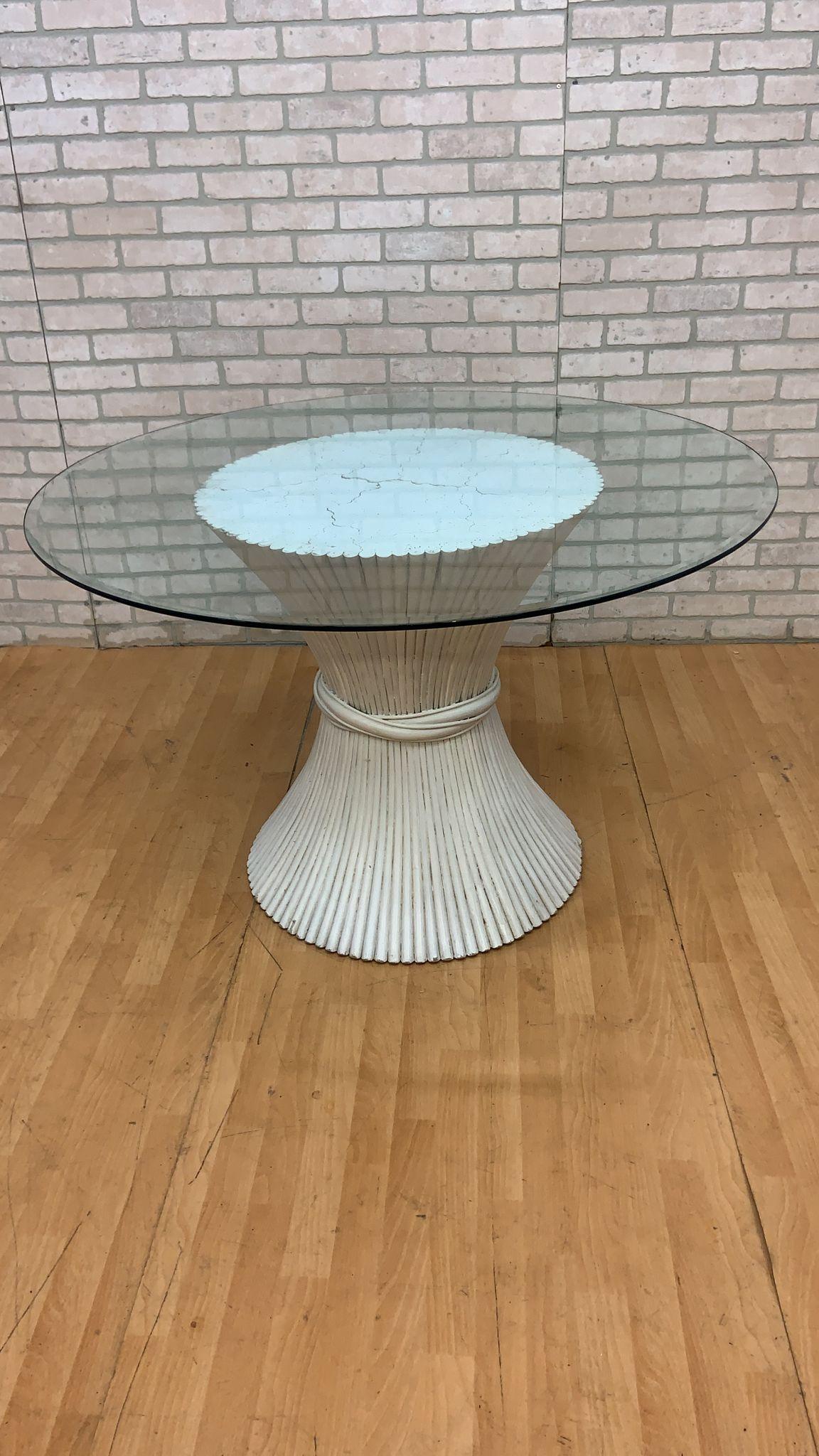 Mid-Century Modern McGuire Cane, 6 Piece Dining Set For Sale 4