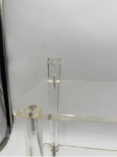 Mid-Century Modern Mcm 3 Tiered Lucite Wall Mounted Shelve (2 Available)