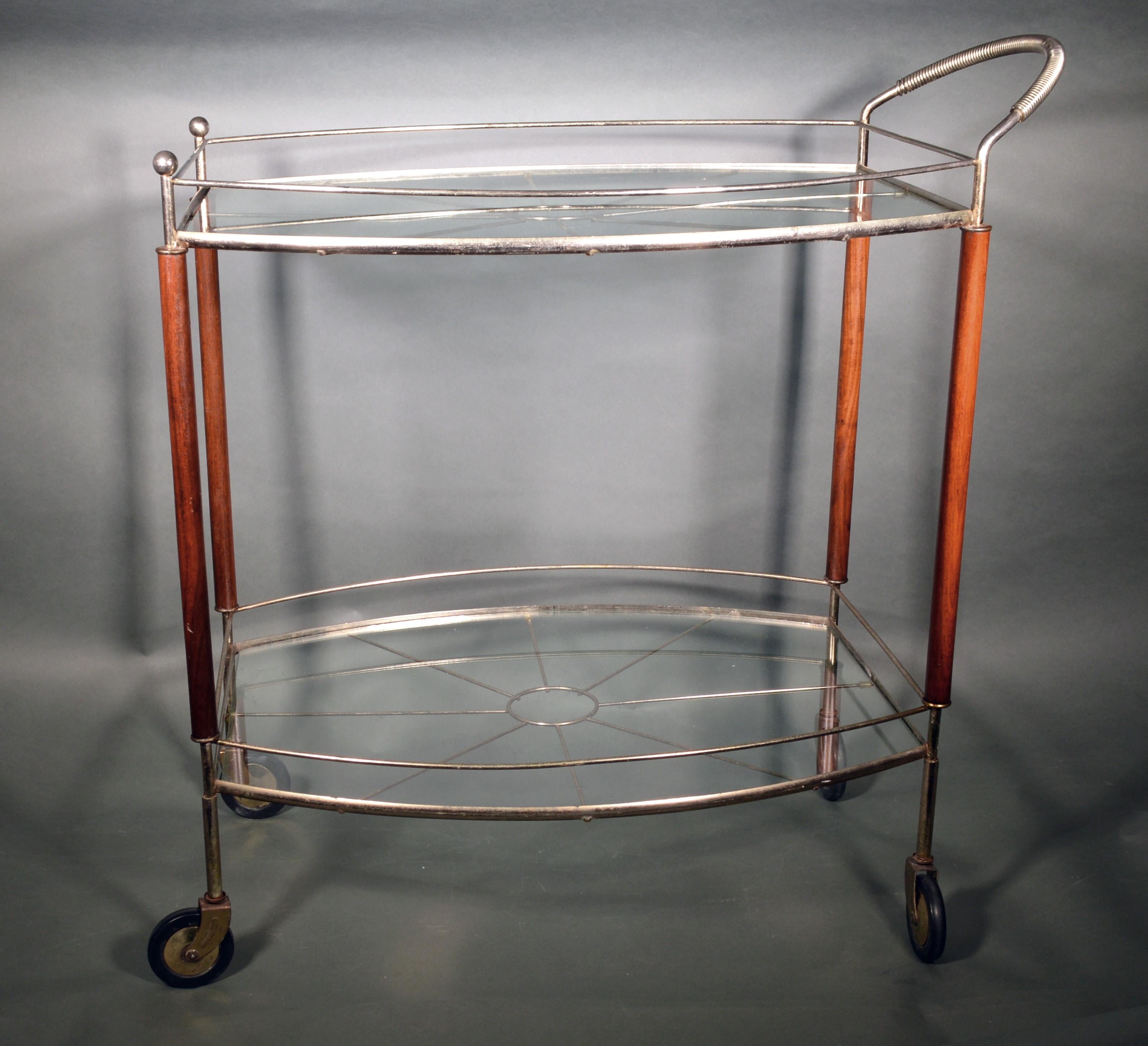 Mid-Century Modern MCM Bar Cart, Danish Modern, 1960s-1970s In Good Condition In Downingtown, PA