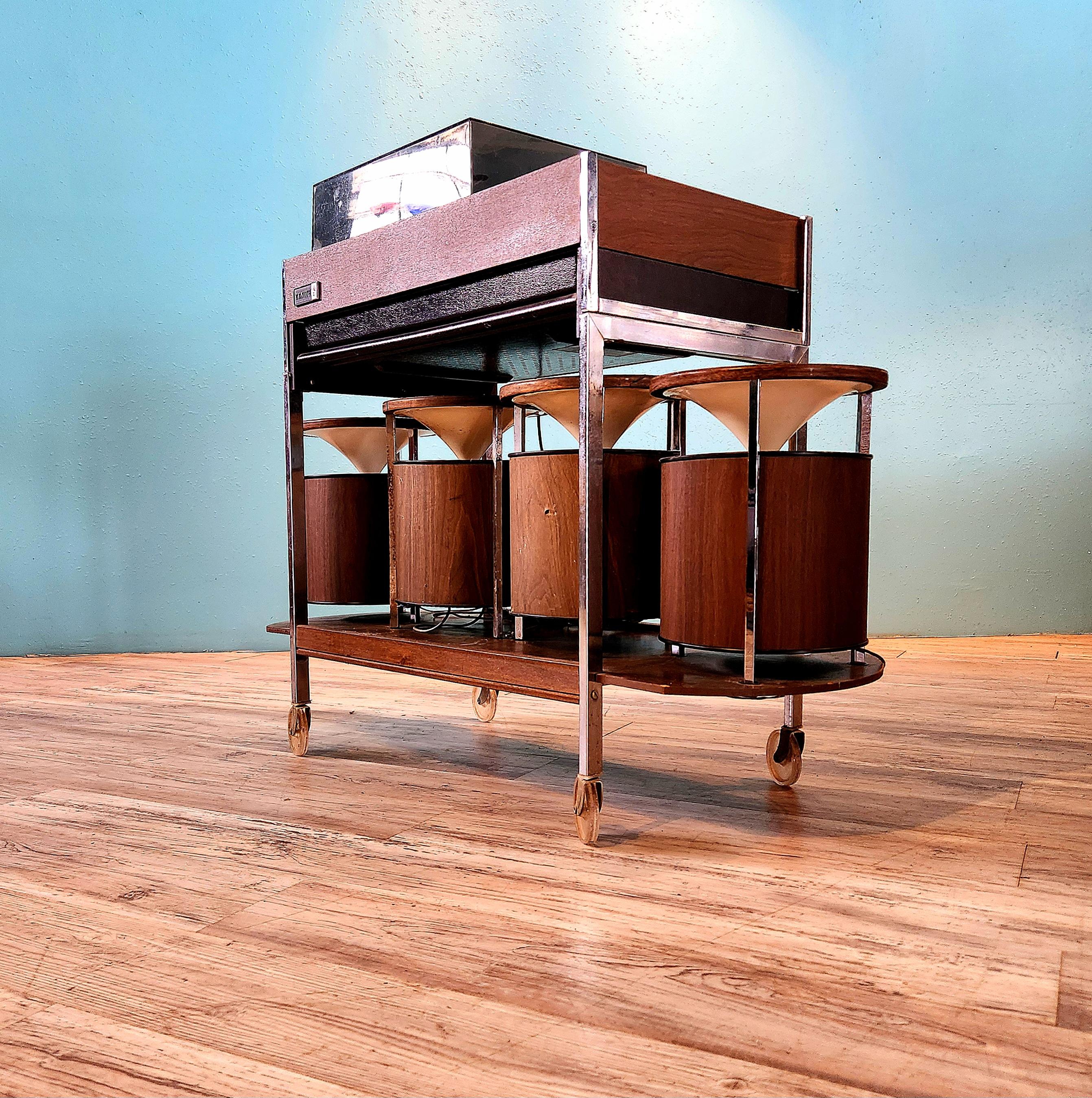 Mid Century Modern MCM funky swanky Zenith stereo console record player ...