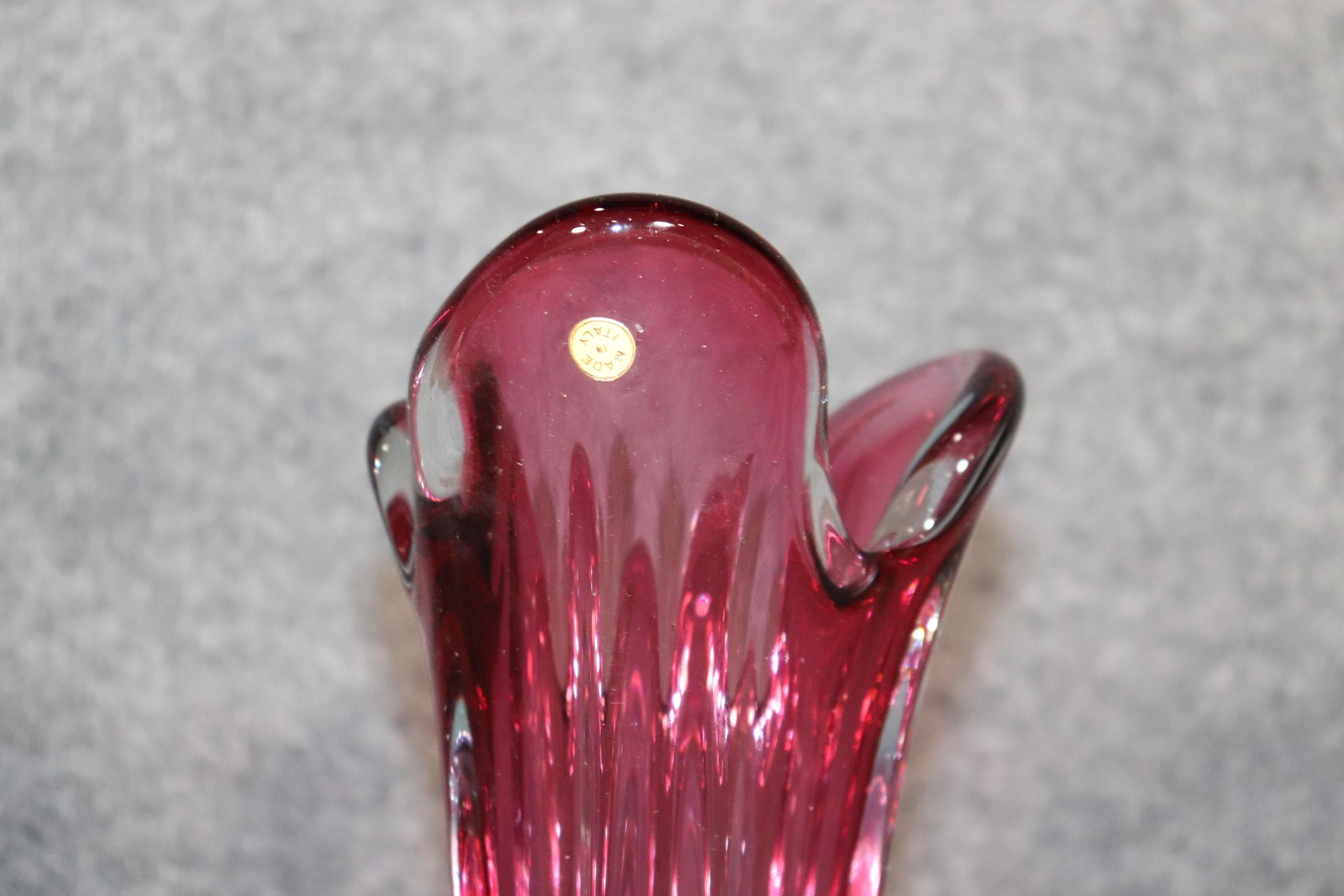 Fait main MCM - Grand et magnifique vase en verre de Murano multicolore, moderne du milieu du siècle dernier en vente