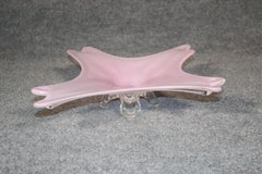 Mid-Century Modern MCM Pink Italian Murano Glass Center Piece