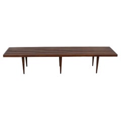 Mid-Century Modern Mel Smilow Elongated Walnut Slat Bench End/Coffee Table