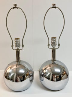Mid-Century Modern Mercury Glass Mirror Table Lamps, a Pair