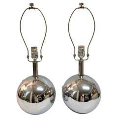 Mid-Century Modern Mercury Glass Mirror Table Lamps, a Pair