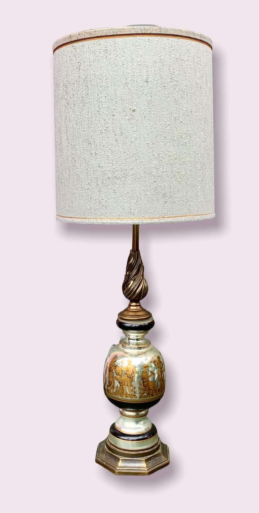 Mid-Century Modern Mercury Glass Table Lamp 3
