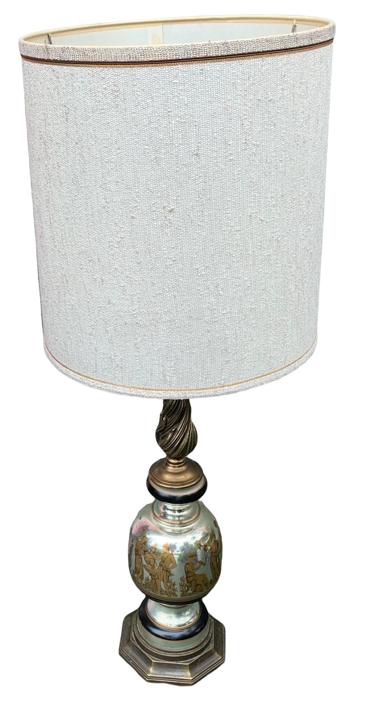 Silvered Mid-Century Modern Mercury Glass Table Lamp