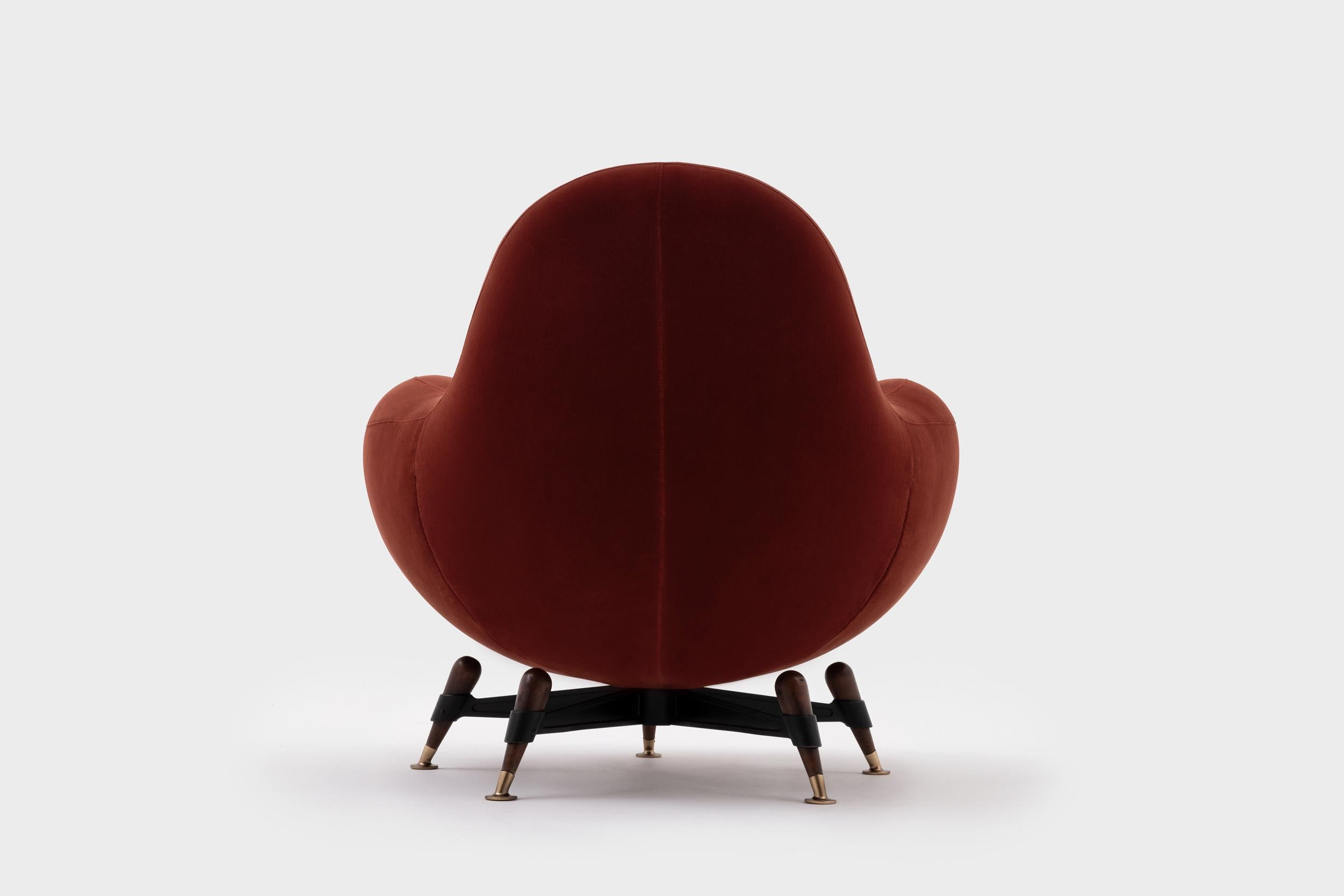 Italian Mid-Century Modern 'Mercury' Swivel Lounge Chair by Rito Valla, Italy, 1963