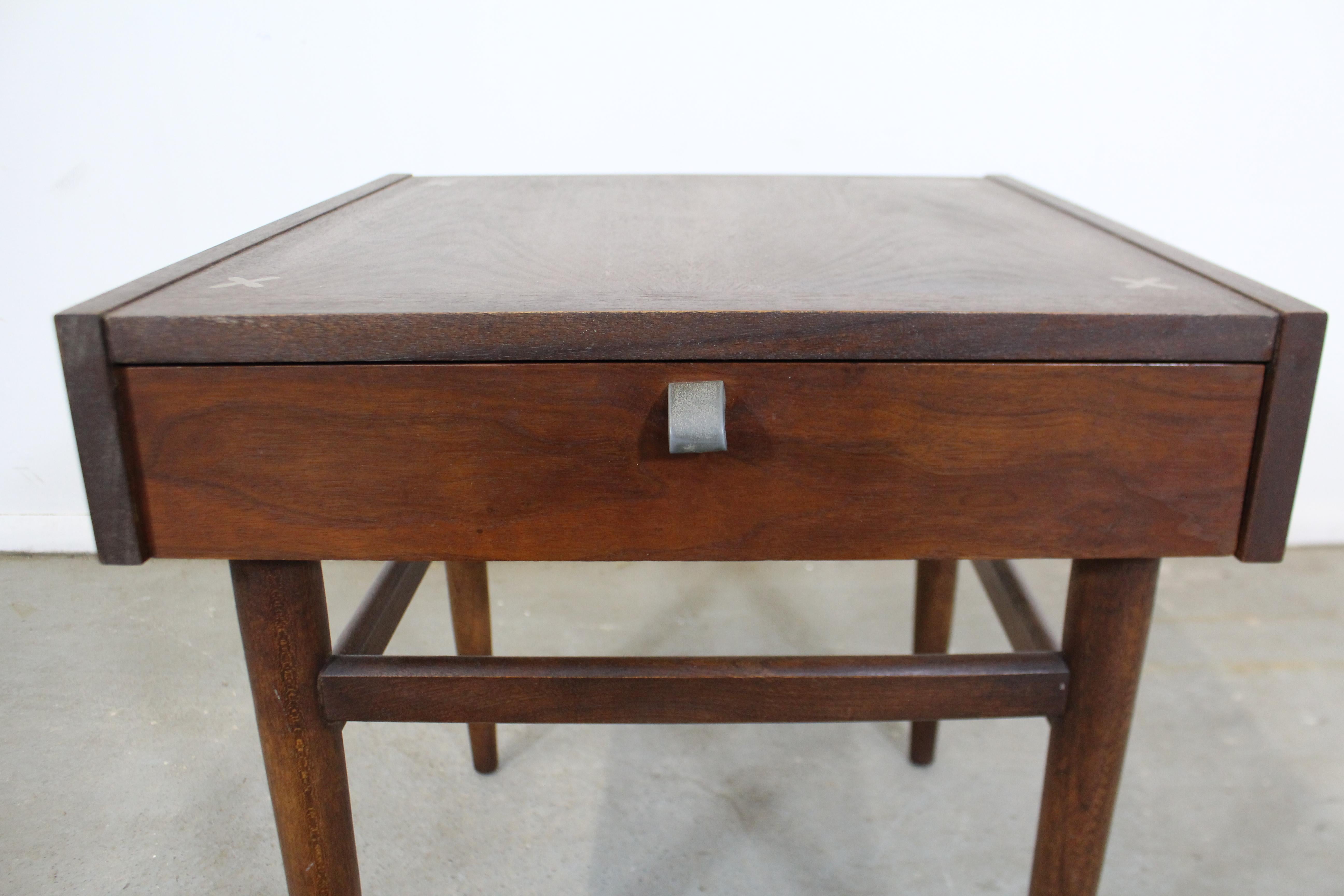 20th Century Mid-Century Modern Merton Gershun American of Martinsville Walnut End Table