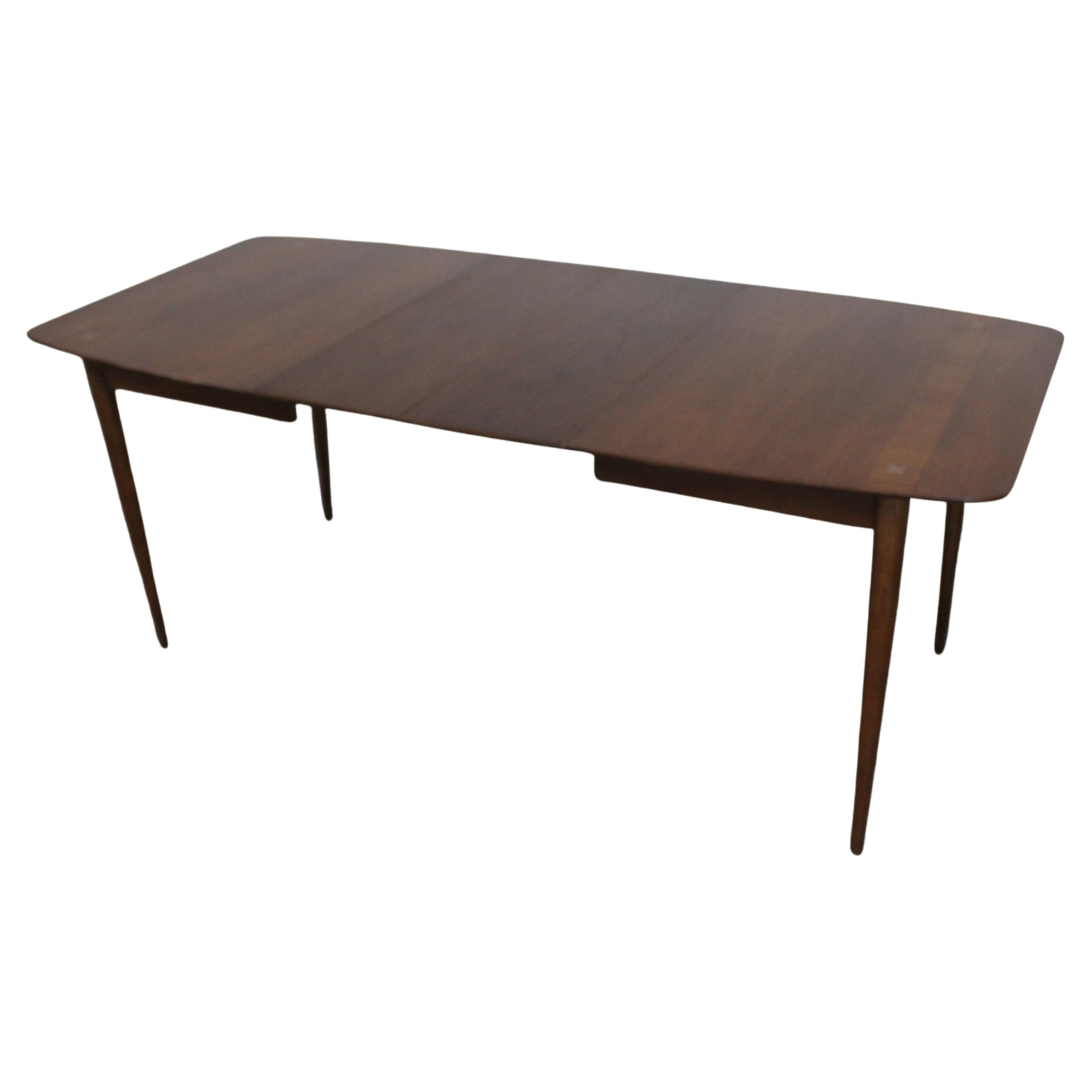 Mid-Century Modern Merton Gershun Walnut  Dining Table W 2 Extensions