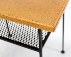 Mid Century Modern Mesh Shelf Wire Legs Side or End Lamp Occasional Table Stand