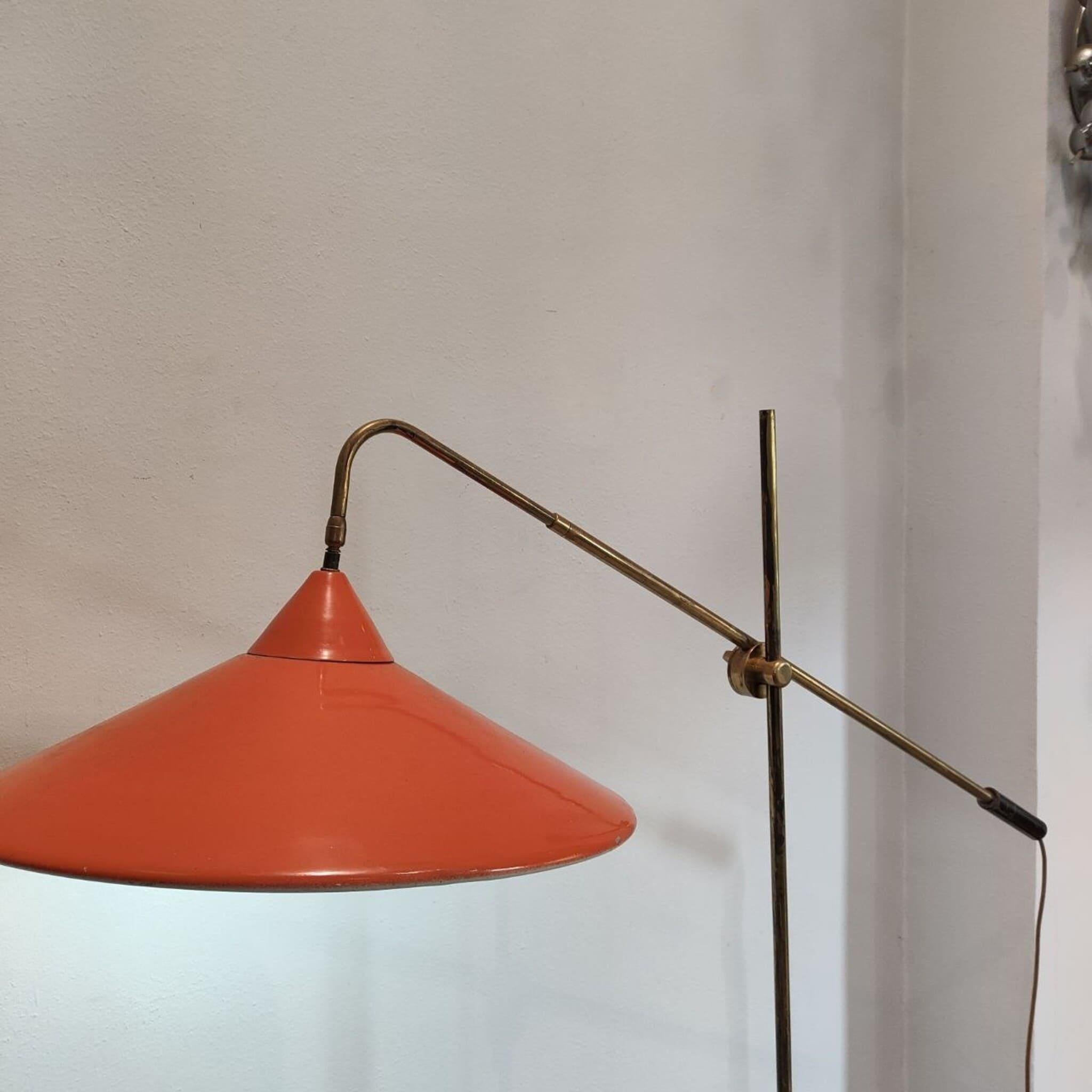 Mid-Century Modern Mid-century modern metal and brass italian floor lamp from 1950s For Sale