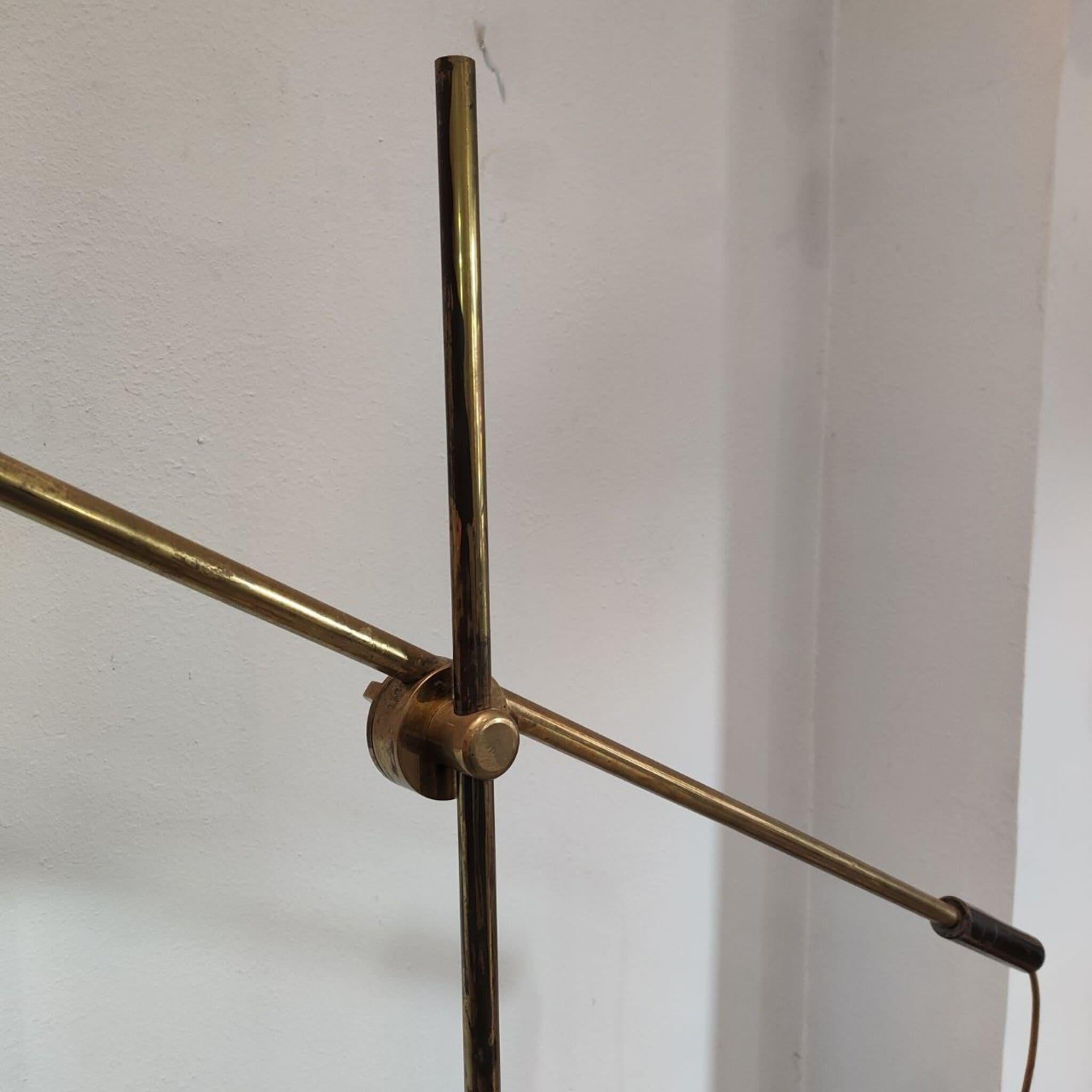 Italian Mid-century modern metal and brass italian floor lamp from 1950s For Sale