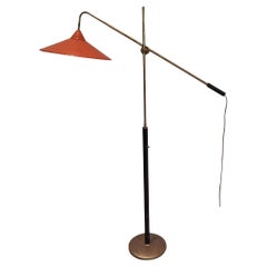 Mid-century modern metal and brass italian floor lamp from 1950s