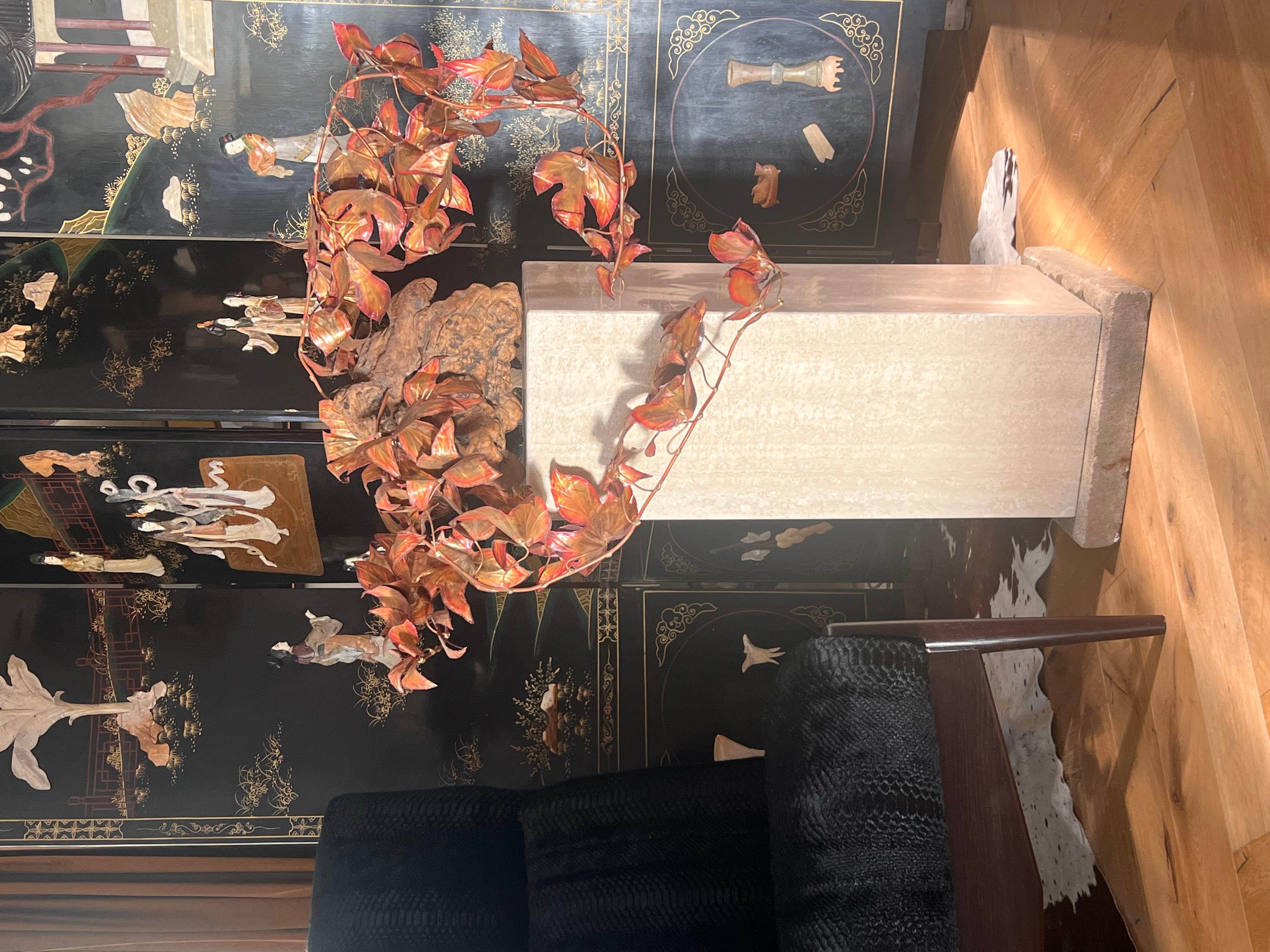 20th Century Mid century modern metal and burl wood wall sculpture attr Curtis Jeré, c. 1960 For Sale