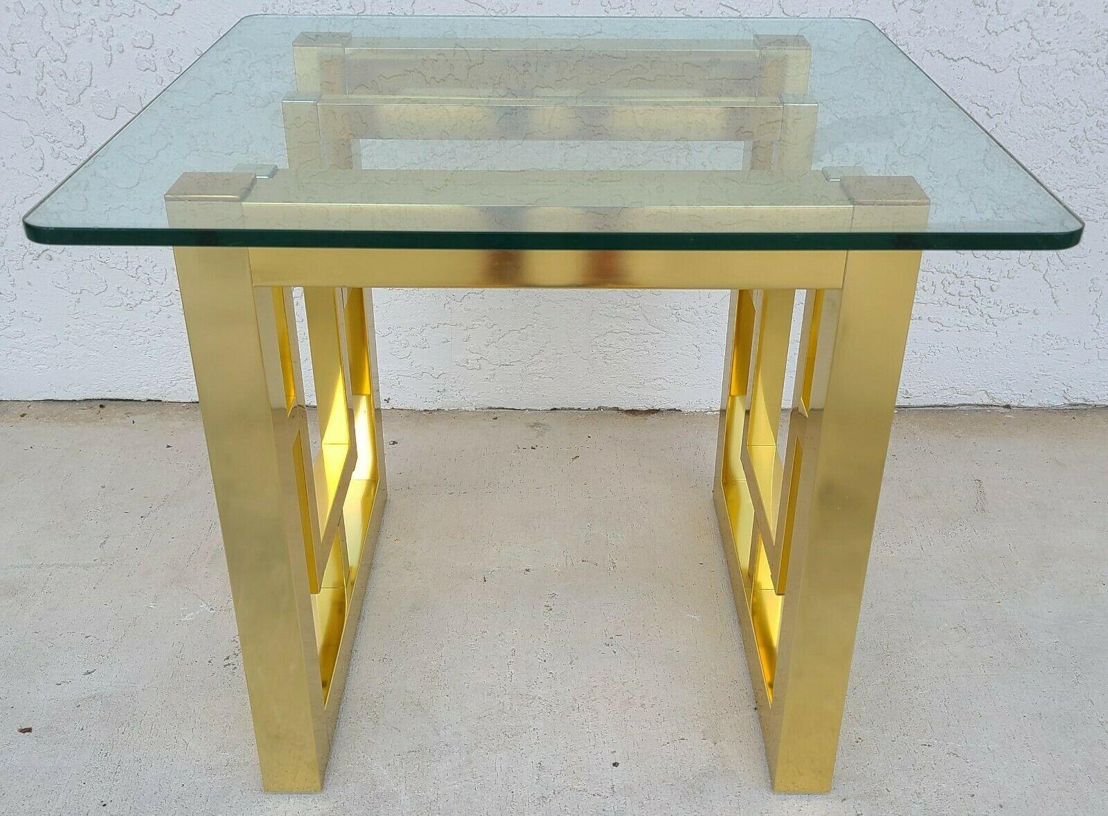 Table console en métal et verre moderne du milieu du siècle dernier en vente 3