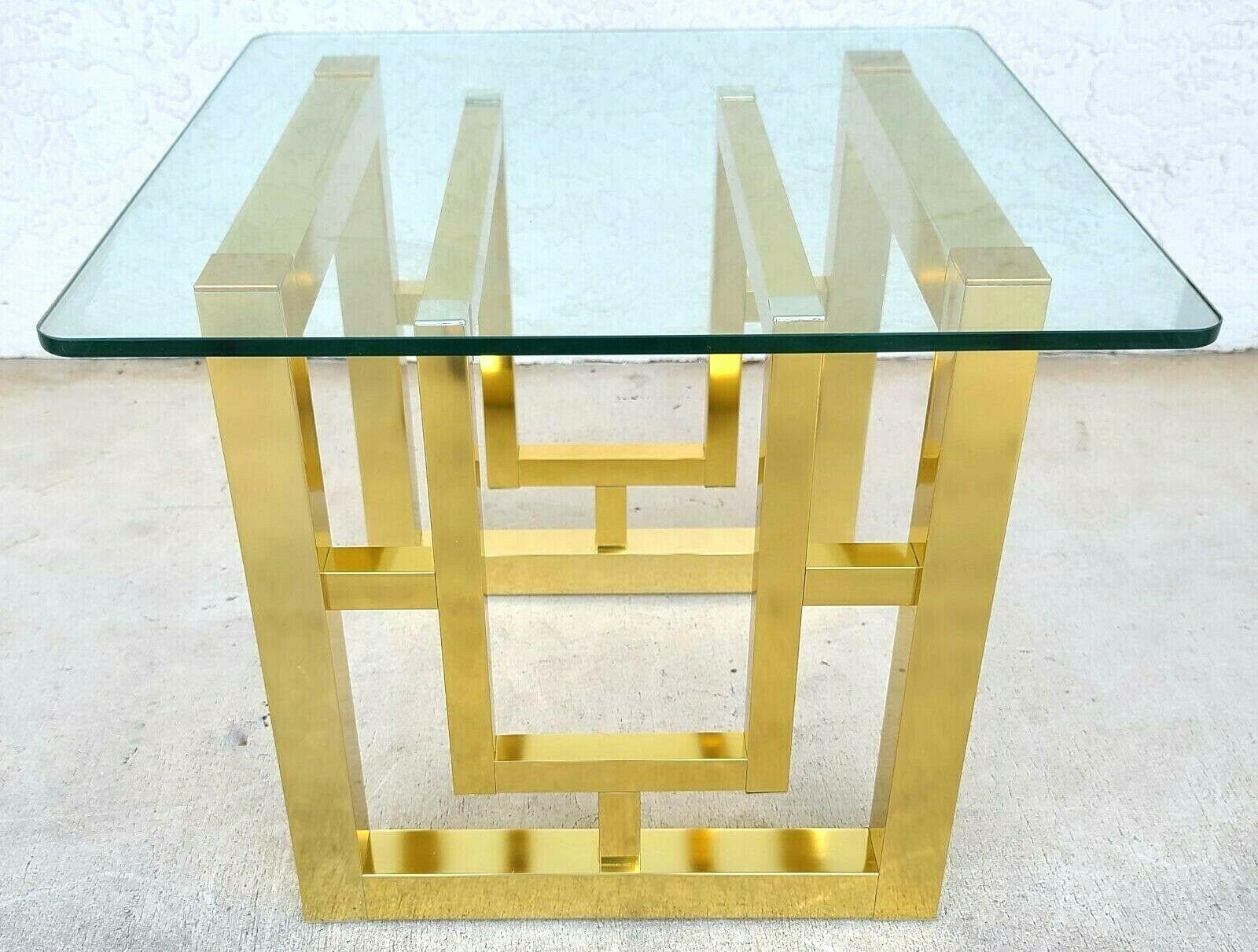 Mid-Century Modern Metal and Glass Console Table For Sale 4