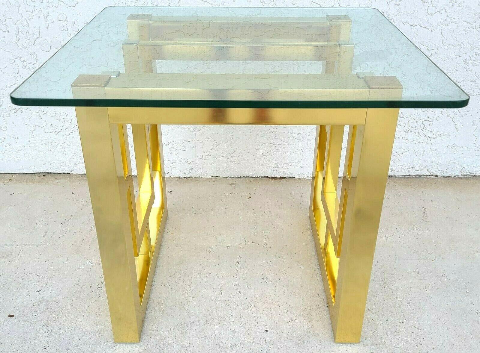 Table console en métal et verre moderne du milieu du siècle dernier en vente 5