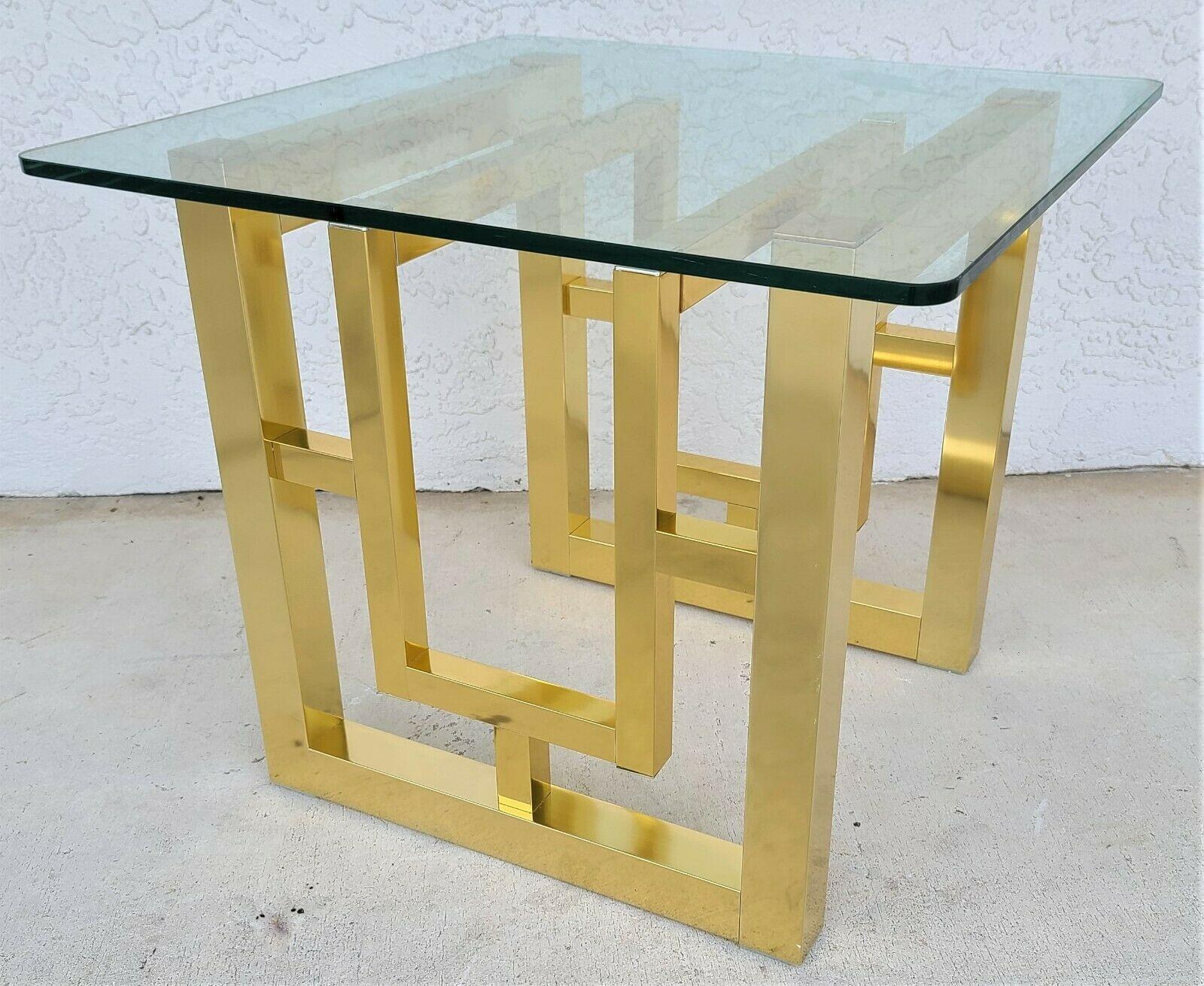 Table console en métal et verre moderne du milieu du siècle dernier en vente 7