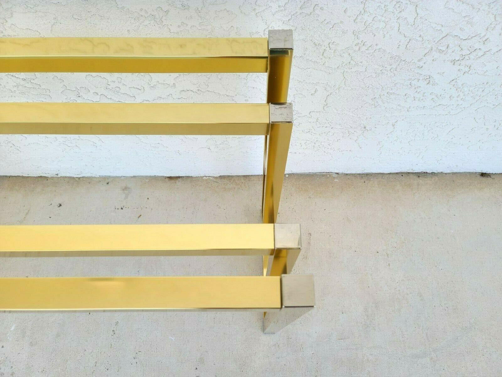 Mid-Century Modern Metal and Glass Console Table For Sale 2