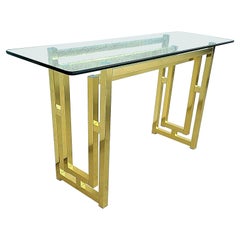 Mid-Century Modern Metal and Glass Console Table