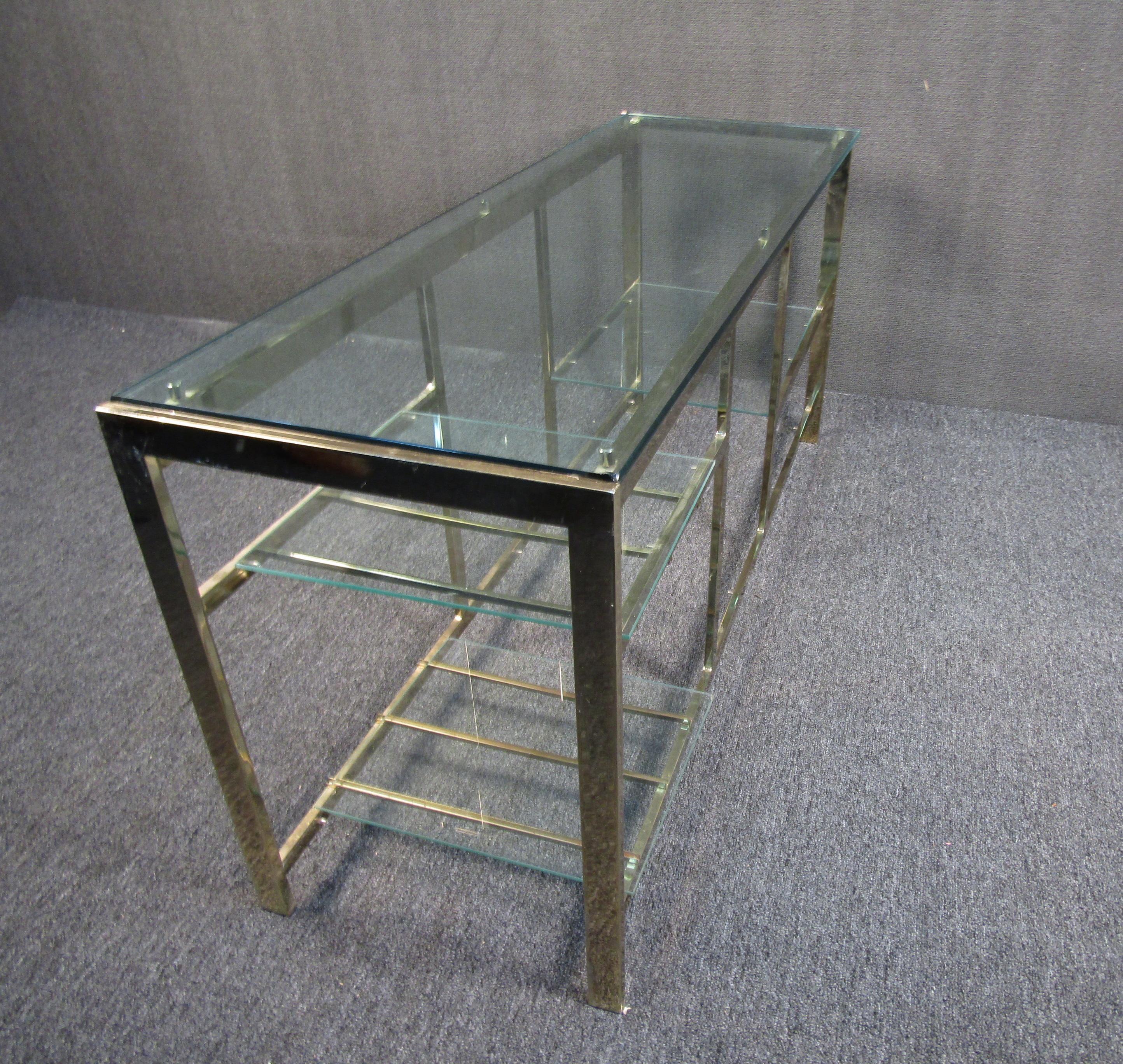 Mid-Century Modern Metal and Glass Table For Sale 1
