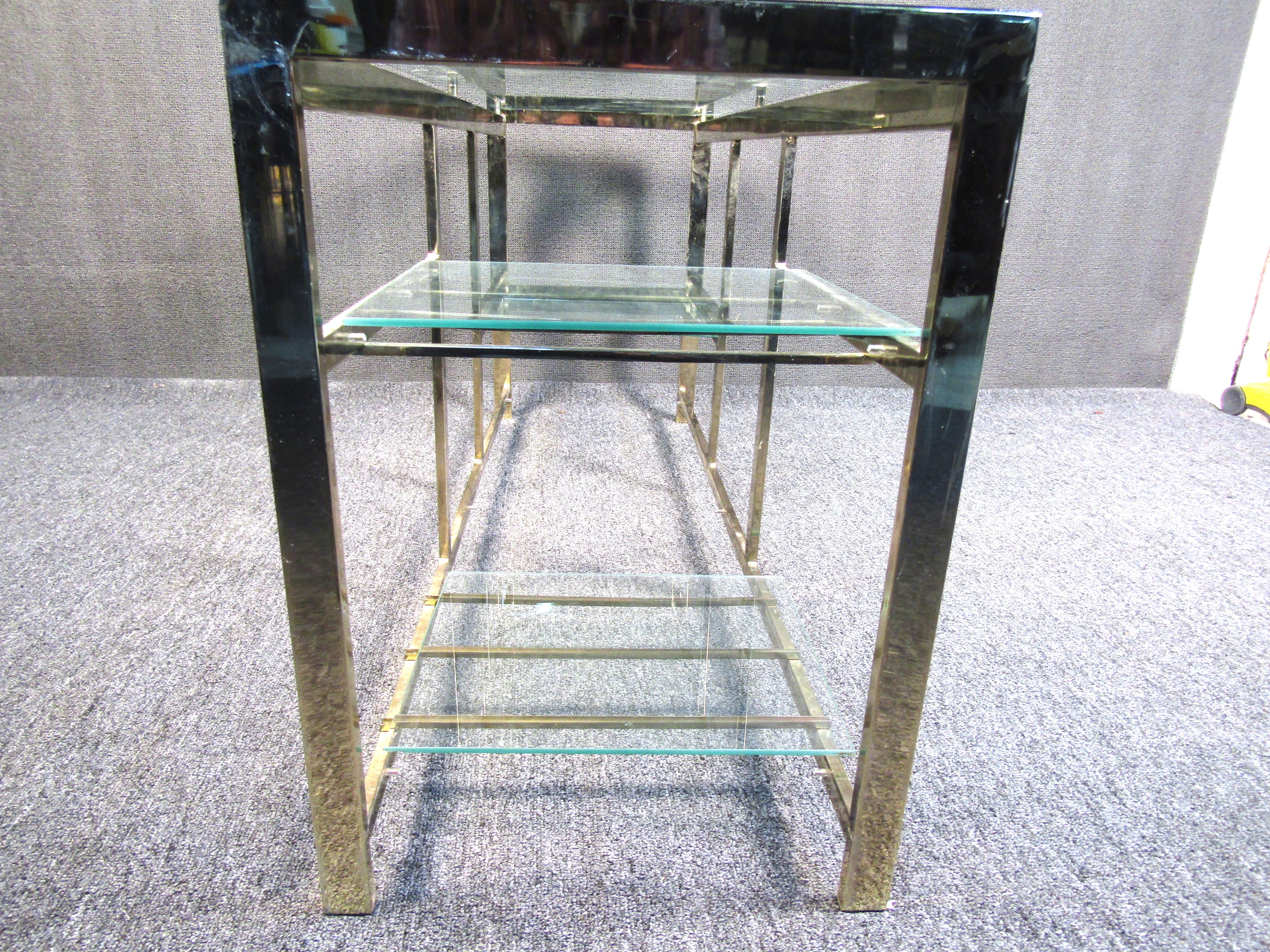 Mid-Century Modern Metal and Glass Table For Sale 2