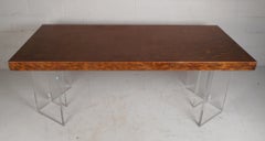 Mid-Century Modern Metal and Lucite Dining Table