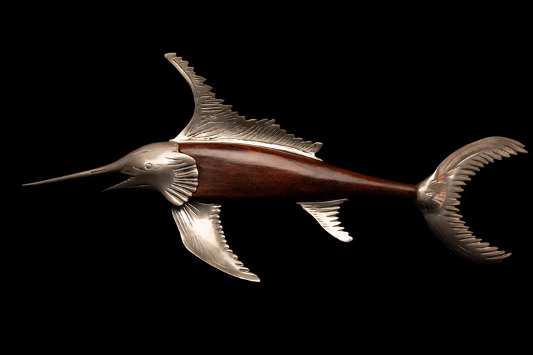 MidCentury Modern Metal and Wood Swordfish For Sale at 1stDibs