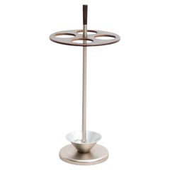 Mid-Century Modern Metal and Wood Umbrella Holder, circa 1950
