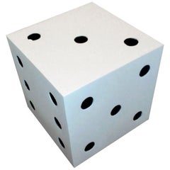 Mid-Century Modern Metal Black and White Dice Sculpture