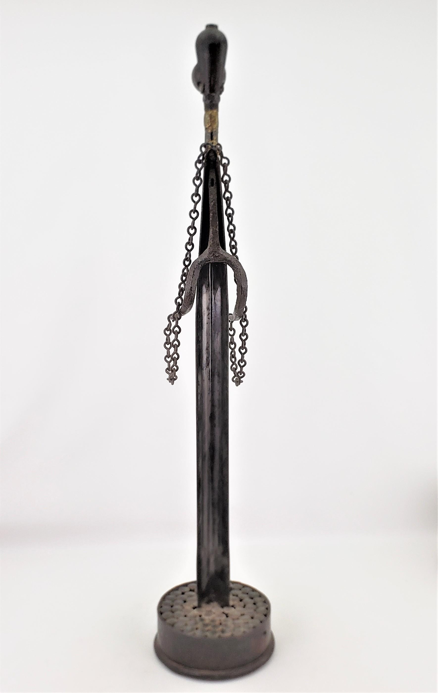 Mid-Century Modern Metal Brutalist Stylized Figurative Sculpture Marked 