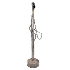 Mid-Century Modern Metal Brutalist Stylized Figurative Sculpture Marked "Ann"