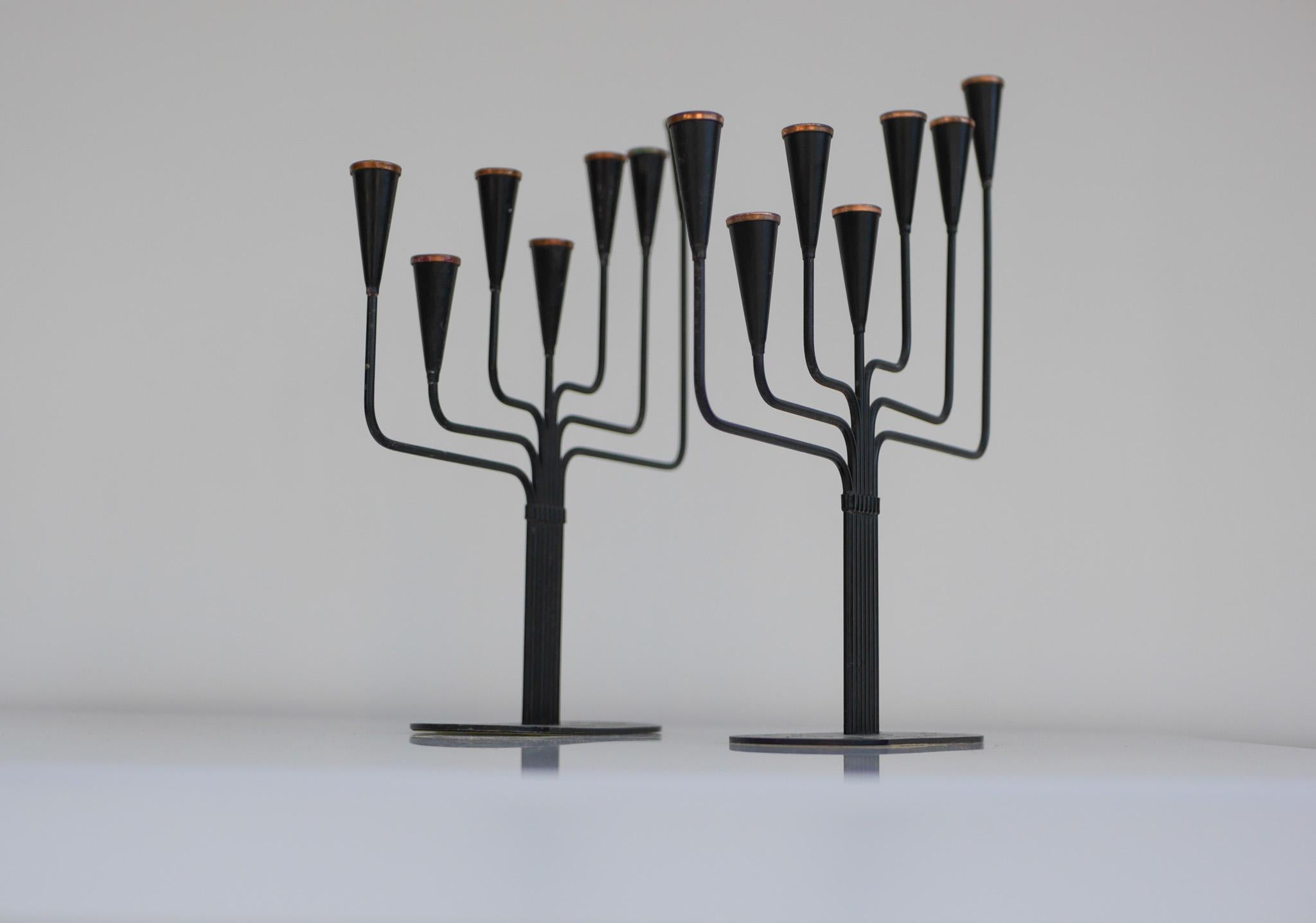 Mid-Century Modern metal Candlestick holder by Gunnar Ander, Ystad metal, Sweden 3
