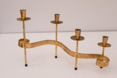 Mid-Century Modern metal Candlestick holder by Gunnar Ander, Ystad metal, Sweden