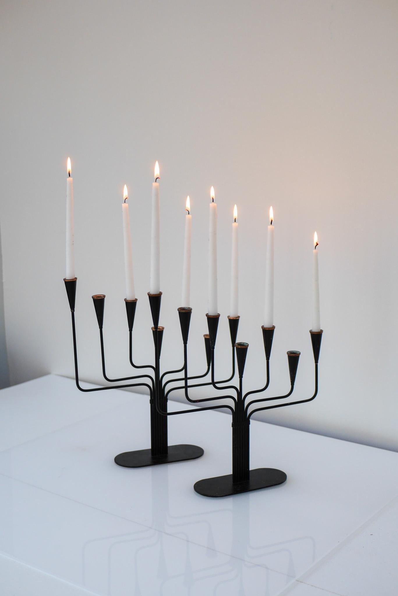 Mid-20th Century Mid-Century Modern metal Candlestick holder by Gunnar Ander, Ystad metal, Sweden