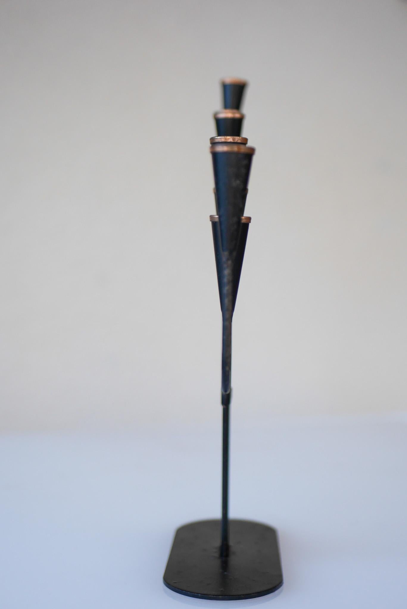 Mid-Century Modern metal Candlestick holder by Gunnar Ander, Ystad metal, Sweden 1