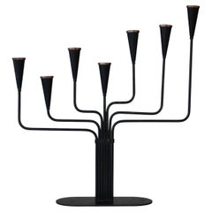 Mid-Century Modern metal Candlestick holder by Gunnar Ander, Ystad metal, Sweden