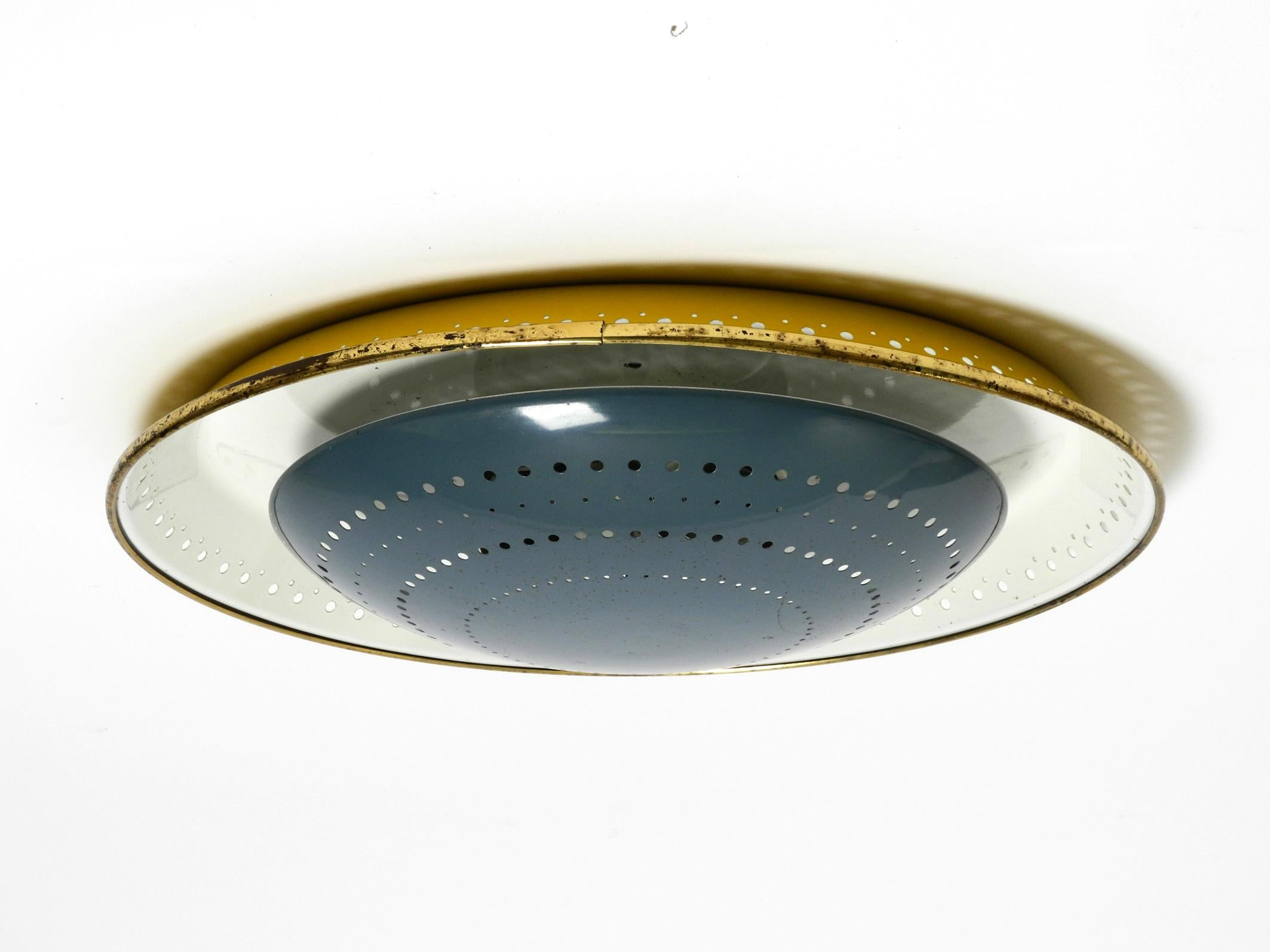 Mid-Century Modern Mid Century Modern metal ceiling or wall lamp by Ernest Igl for Hillebrand For Sale
