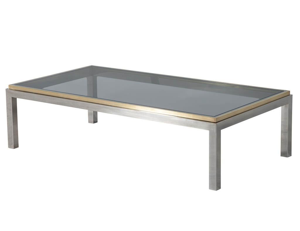 French Mid-Century Modern Metal Cocktail Table Maison Jansen