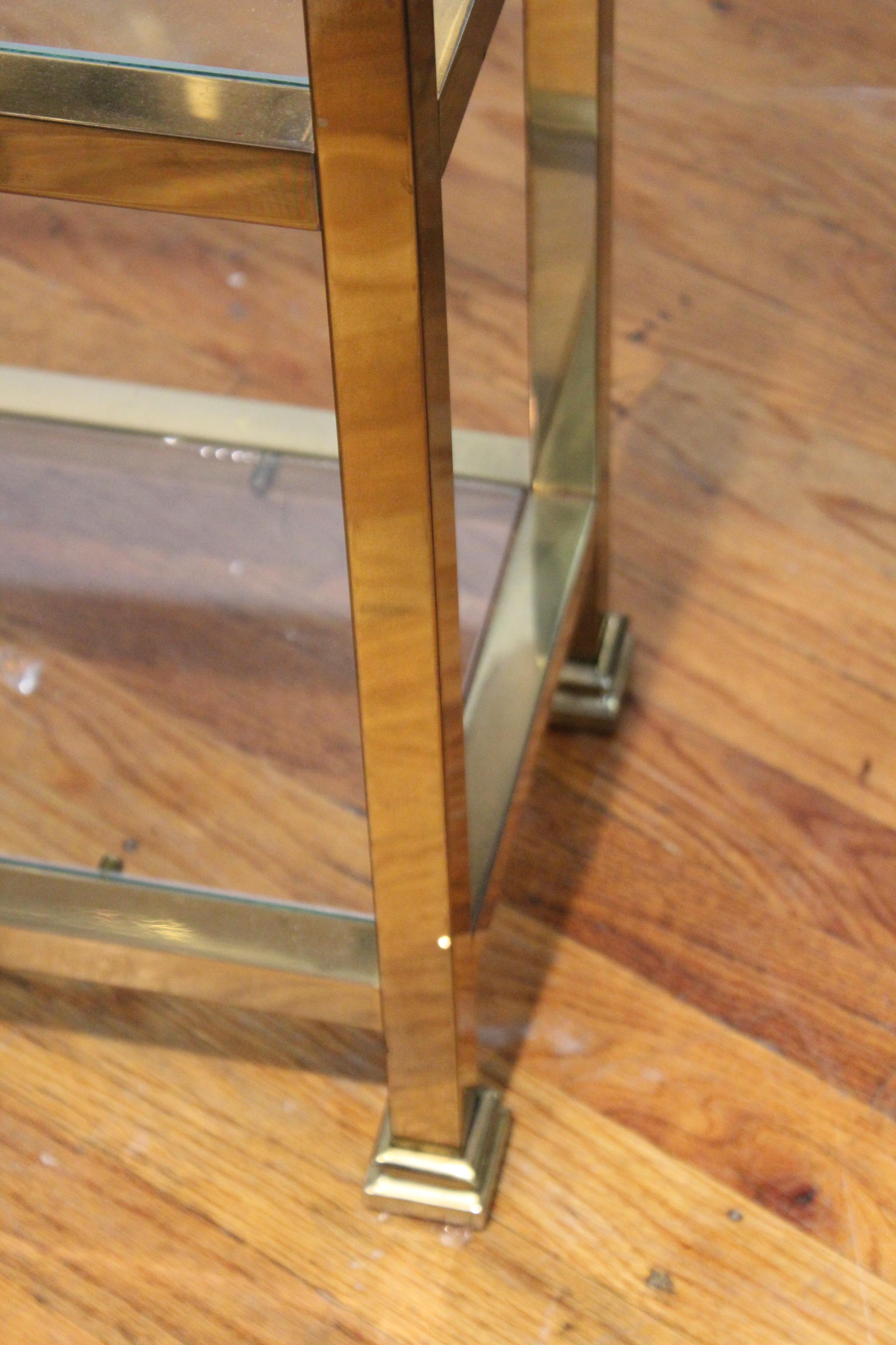 Mid-Century Modern Metal Console with Glass Shelving 6
