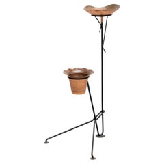 Mid-Century Modern Metal French Plant Stand Ashtray After Mathieu Matégot