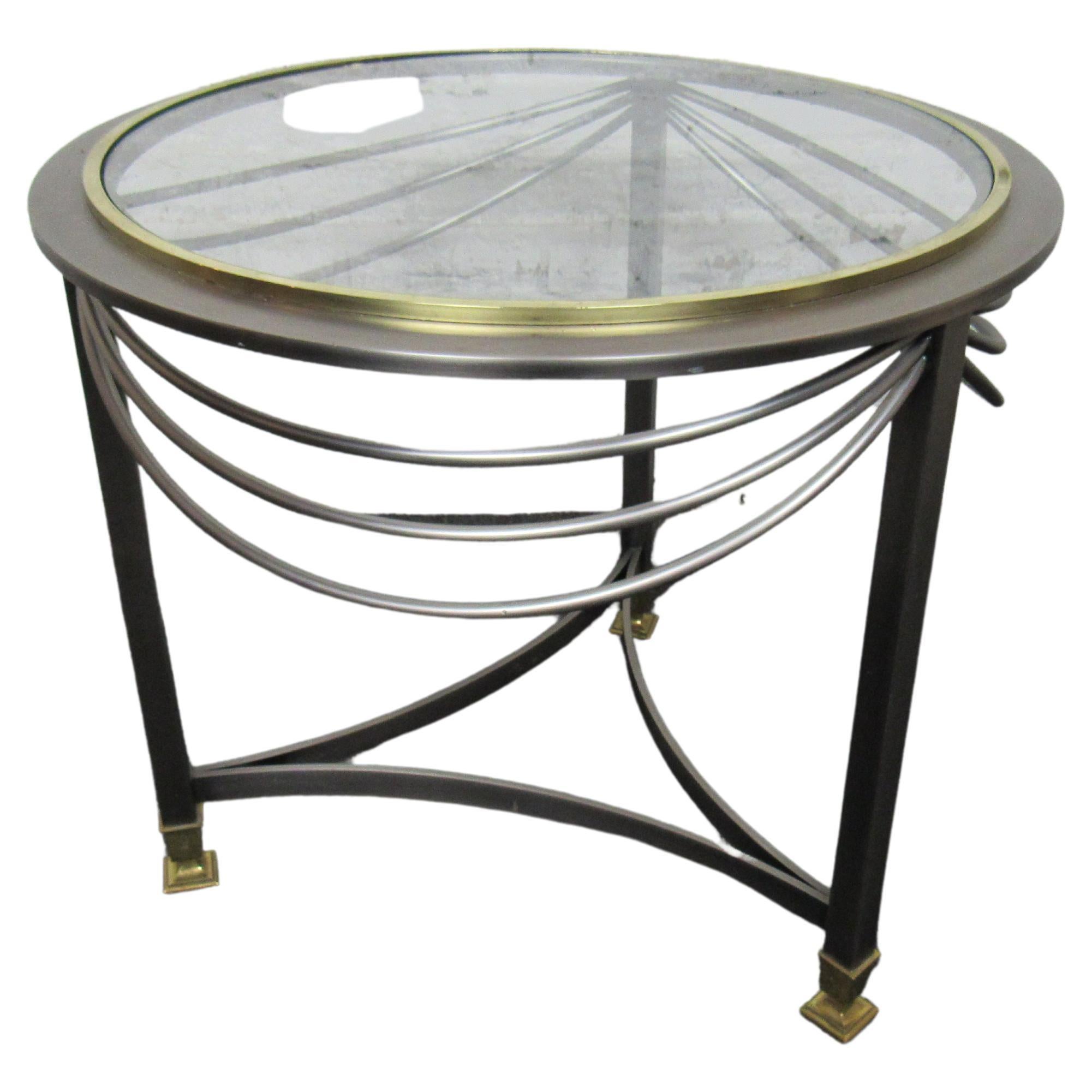 Mid-Century Modern Metal & Glass Coffee Table