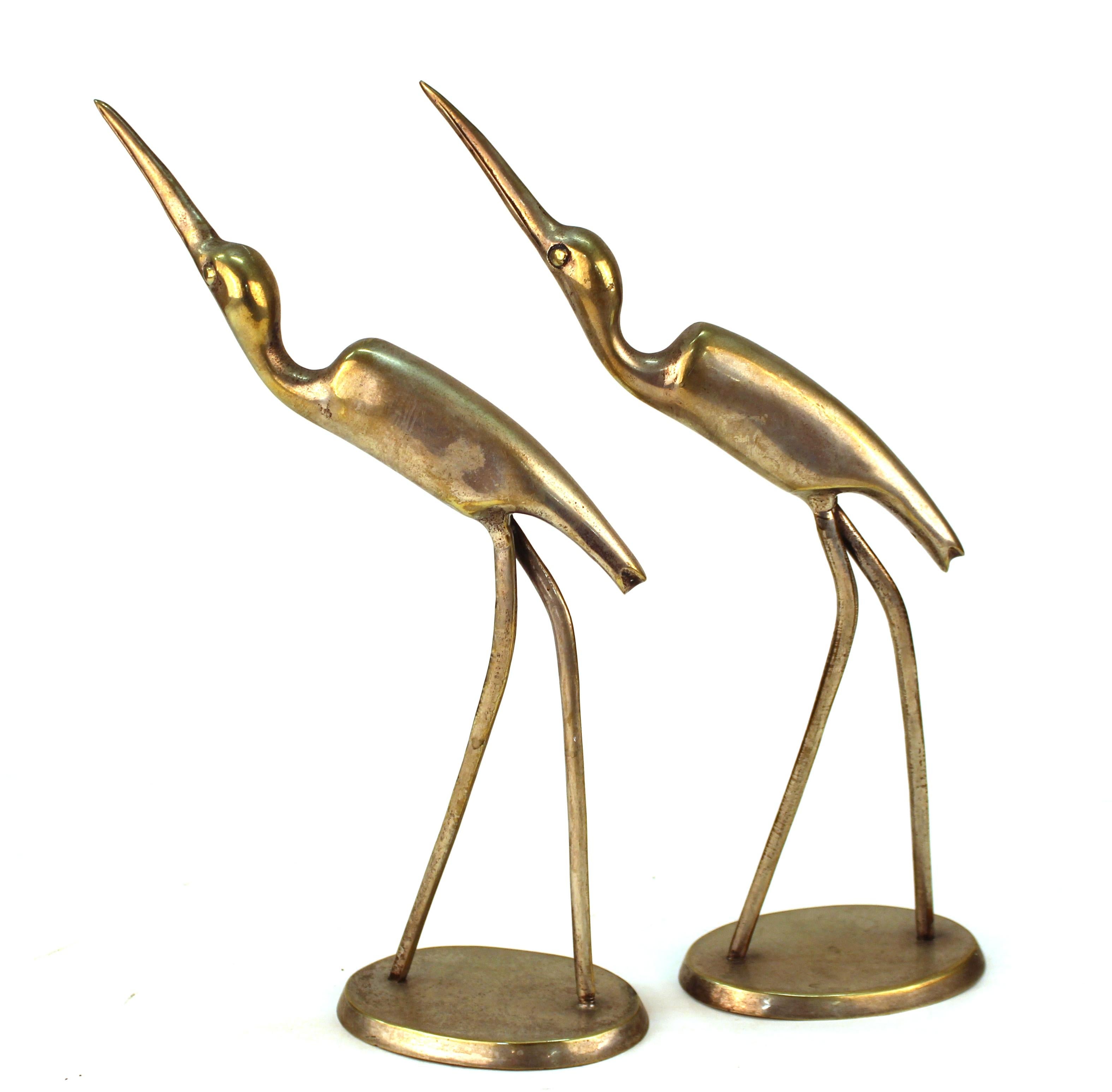 Mid-Century Modern Metal Ibis Bird Sculptures In Good Condition In New York, NY