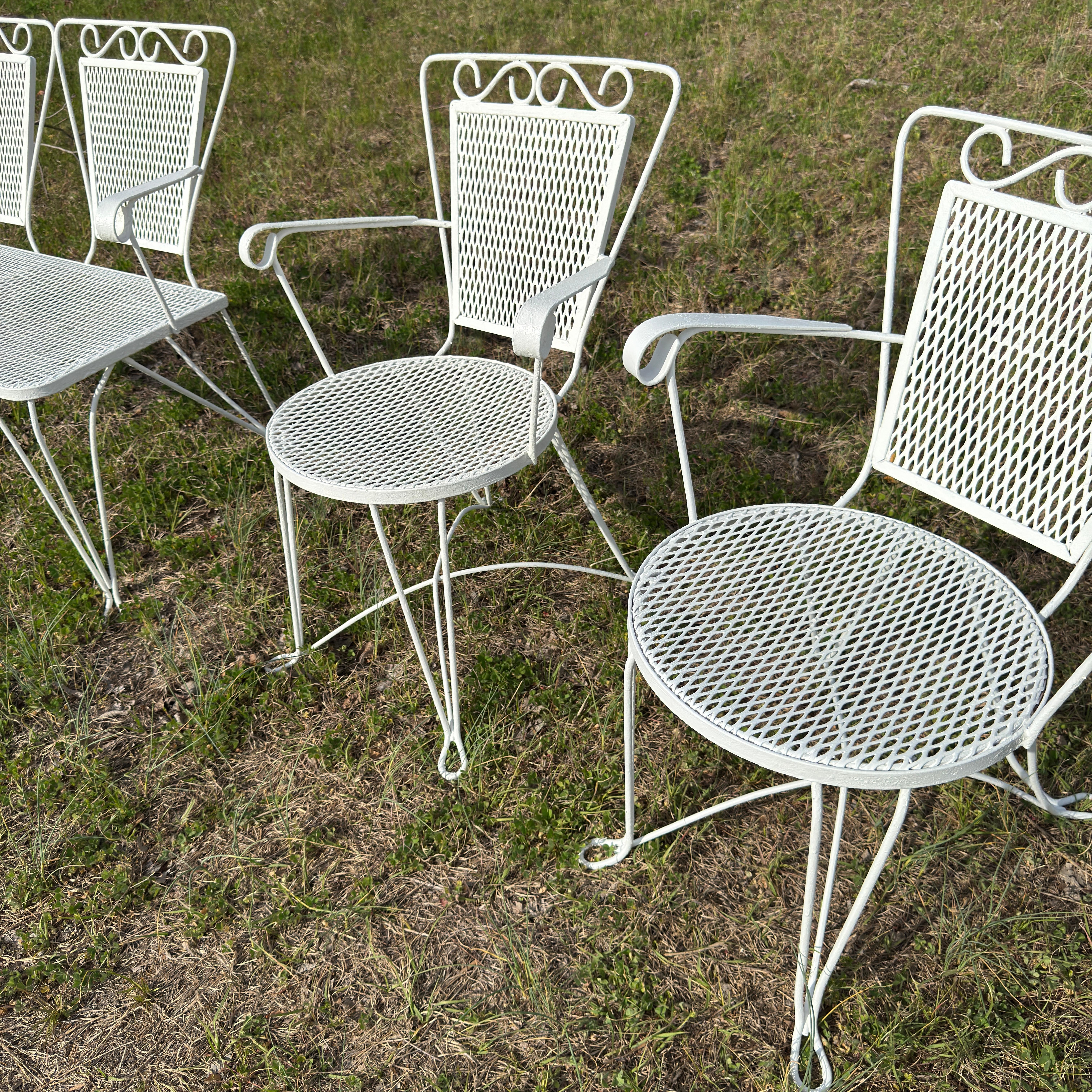 Mid Century Modern Metal Outdoor Furniture Set- 3 Pieces en venta 2