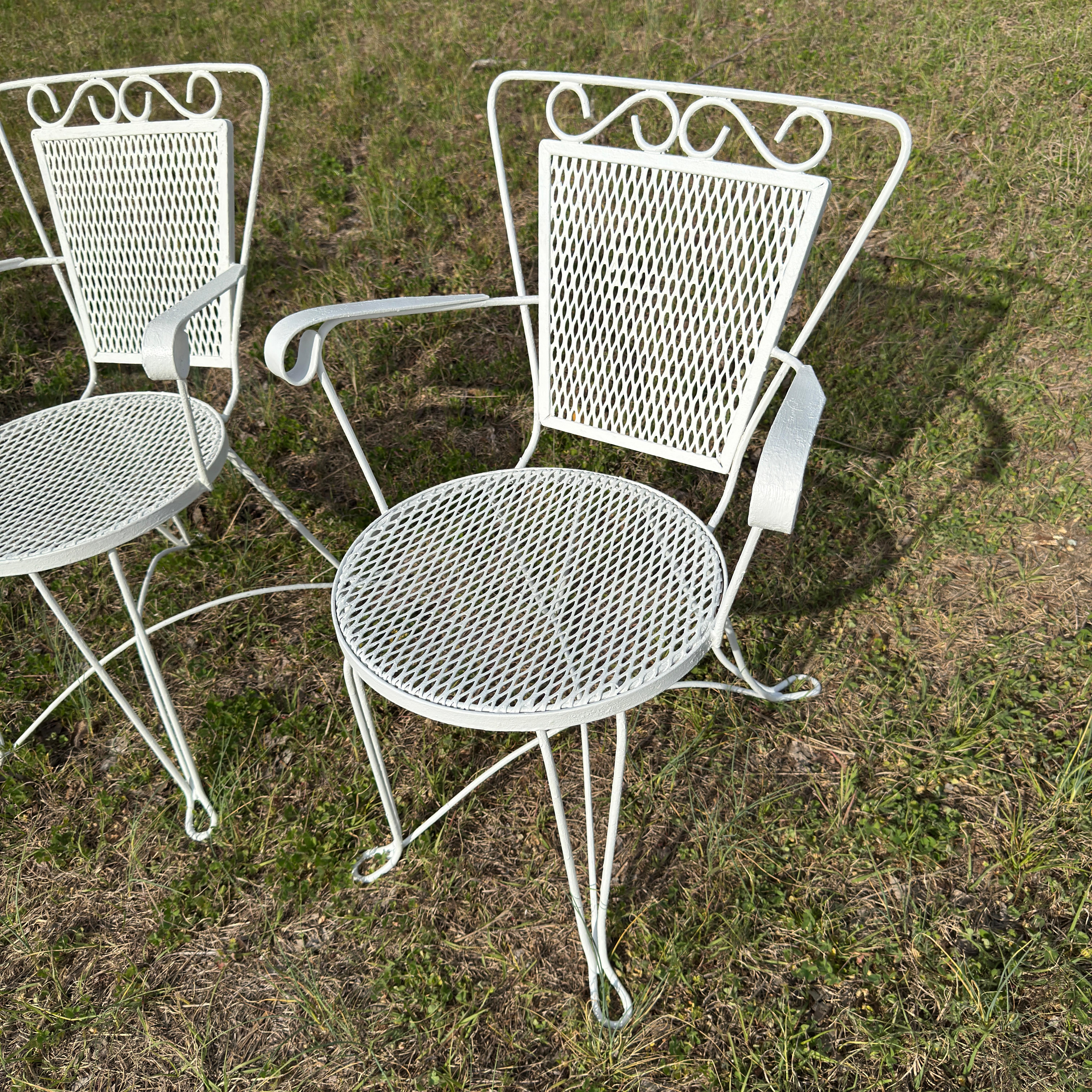 Mid Century Modern Metal Outdoor Furniture Set- 3 Pieces en venta 1