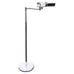 Mid-Century Modern Metal Reading Lamp with Adjustable Height